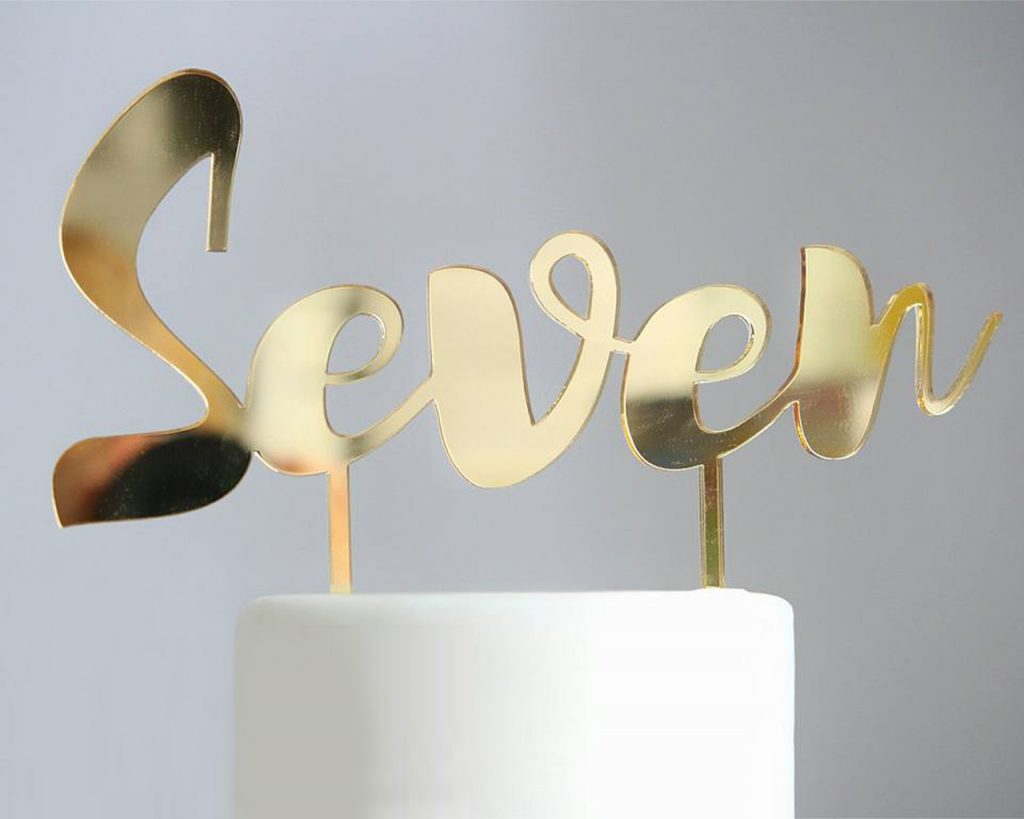 Custom Laser Cut Mirrored Gold Acrylic Cake Topper Custom Laser Cut Mirrored Gold Acrylic Cake Topper
